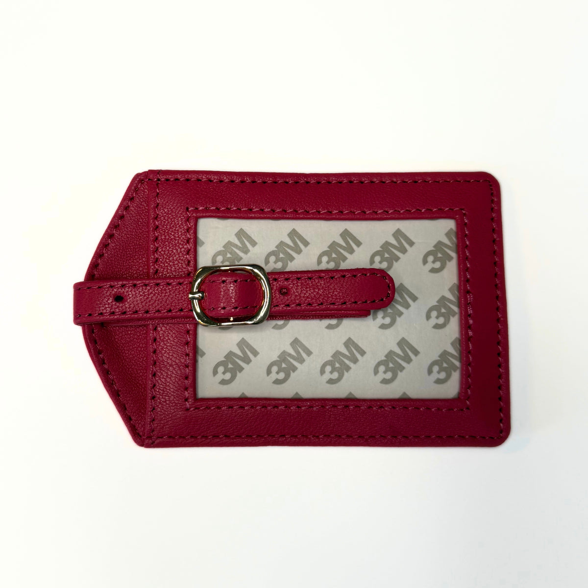 Leather Self-Finish Luggage Tag (Hot Pink)